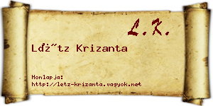 Létz Krizanta névjegykártya